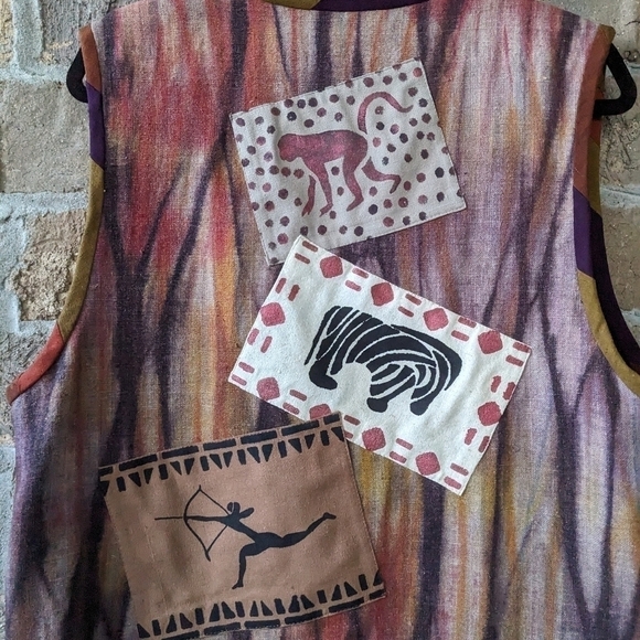 Brie Kriebel Forest Grove Oregon Handmade Patchwork Primitive Vest Large - Picture 6 of 8